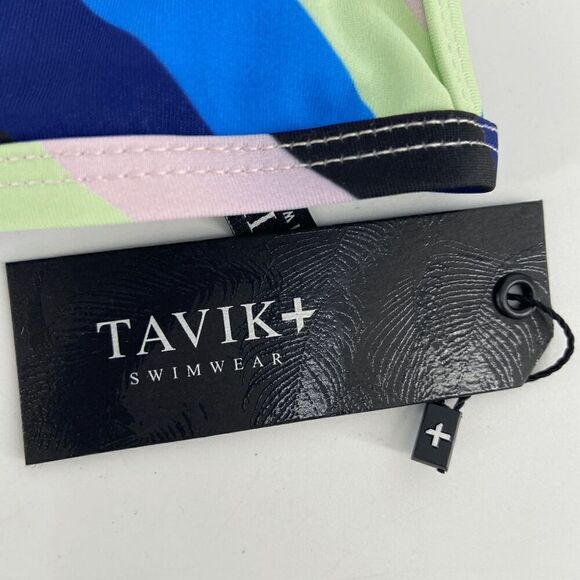 Tavik Jett Esalen Womens striped blue green new triangle swim bikini top small - Picture 9 of 13